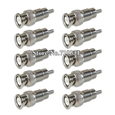 

10 pcs BNC MALE JACK TO RCA MALE PLUG COAX ADAPTERS NEW