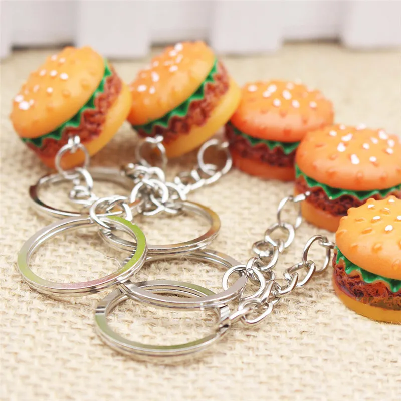 Новое моделирование пищевая подвеска в форме гамбургера брелок для ключей
