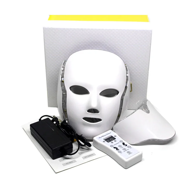 

Hot! Led Skin Rejuvenation 7 colors Light Photon Facial Mask Microcurrent skin massager Anti-aging Led Mask For Face Neck