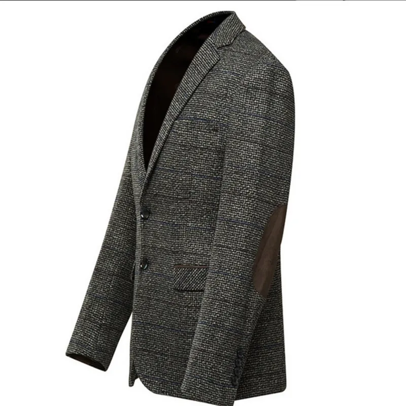 Мужской Slim Fit повседневное Локоть патч на костюм куртки высокое качество Костюмы Пальто Куртка дропшиппинг костюм мужской пиджак шерстяной пиджаки