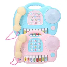 Моделирование античный стационарный телефонные Игрушки для маленьких девочек и мальчиков Многофункциональный Электрический Свет Звук ребенок учится говорить имитирующая игрушка