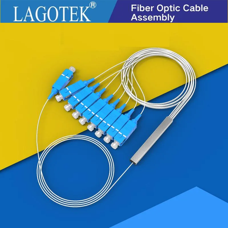 Tubo de Aço Lote Fibra Óptica Plc Divisor 1x8 sc Upc Mini Blockless 1*8 Conector Frete Grátis 10 Pçs - 0.9mm 3 fibra óptica plc divisor 1x8 sc upc