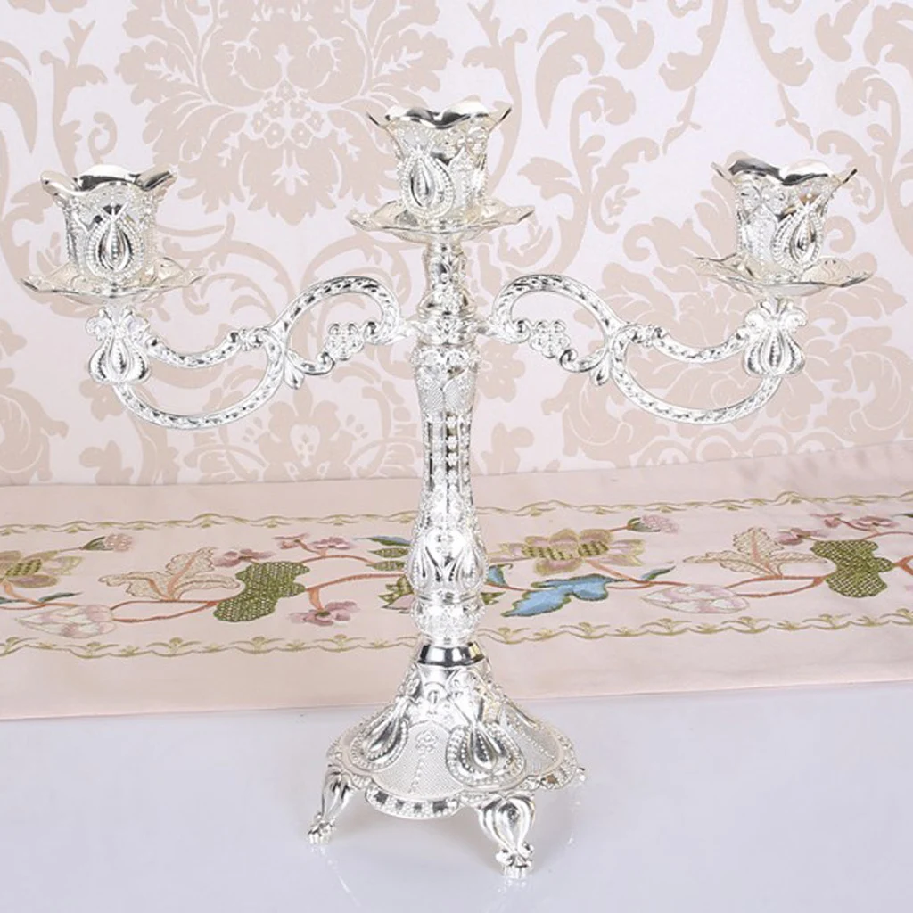 1/3/5 Heads Vintage Desktop Candle Holder Candlestick Candelabra Mood Light Accessories Home Table Dining Decoratons