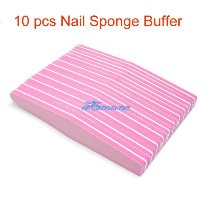 

10 Pcs Nail Art Sanding Files Buffing Block Sponge Grit Manicure #100 #180 Pink