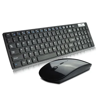 

20% Keyboards Gaming Black High Quality Ultra thin White 2.4G Cordless Wireless Keyboard and Optical Mouse Gaming Keyboard