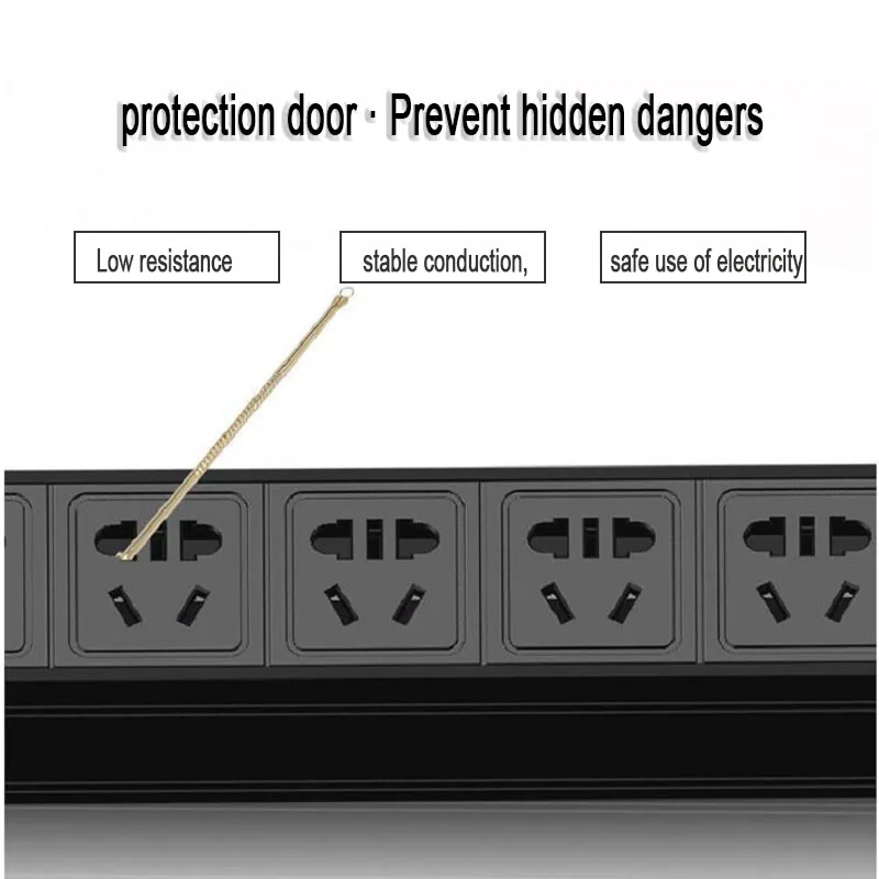 PDU шкаф разъем 2/3/4/5/6/8 AC CN выход Мощность 10A розетки 250V промышленного производства Алюминий сплав Мощность полосы