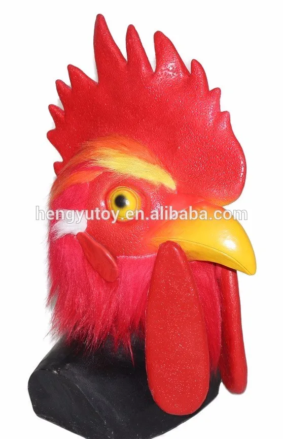 Lovely Deluxe Amimal Head Mask Latex Rooster Costume Accoutrements | Дом и сад