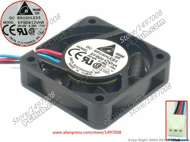 Вентилятор охлаждения сервера Delta Electronics EFB0412VHA F00 DC 12 В 0 23 а 40x40x10 мм | Компьютеры и