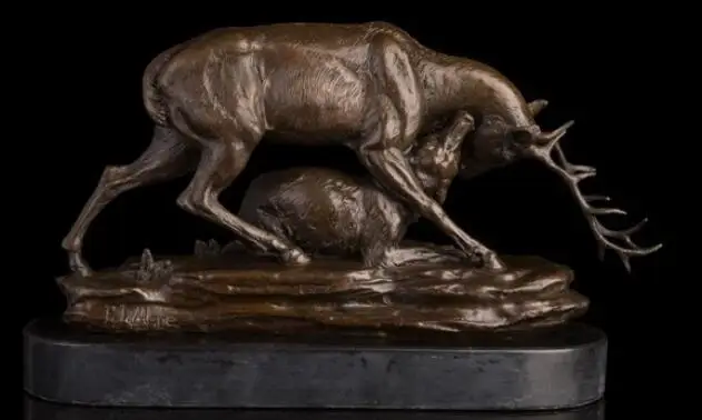 

bronce deer statue figurines Vintage Retro ilustraciones Animal Copper Crafts decoration Fine Superventas metal art sculpture