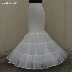 Плюс размер русалка Трубы свадебное платье кринолин нижняя Полный скольжения слоновая кость/белый/черный