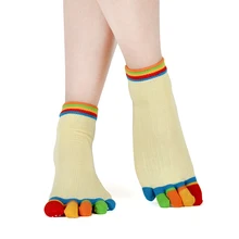 Женские спортивные цветные носки для йоги, фитнеса, пилатеса, хлопковые носки, радужные нескользящие носки для тренировок, бега, велоспорта, йоги, дышащие носки