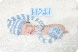 Детская одежда для малышей длинный хвост в полоску из чистого хлопка шапка новорожденных Подставки для фотографий шапочки шапки ручной