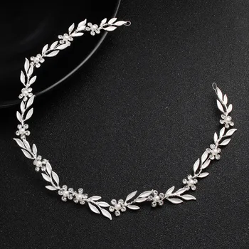

Gold/Silver Color Leaf Style Headbands Wedding Hair Jewelry Accessories Handamde Bridal Tiara Women Head Decoration Ornament