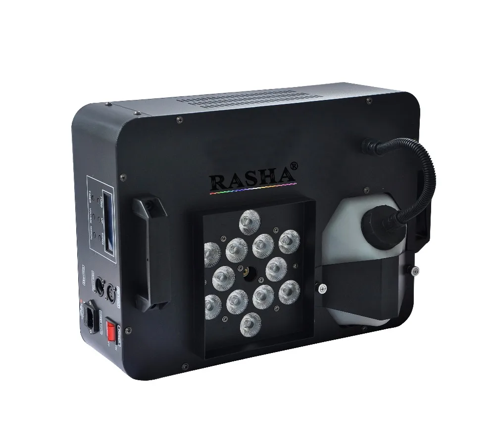 

Rasha Hot 12pcs*10W 6in1 RGBAW UV Color Mixing LED Colorful UP Fog Machine For Wedding Effects Event Party,8-10Meter With 12CH