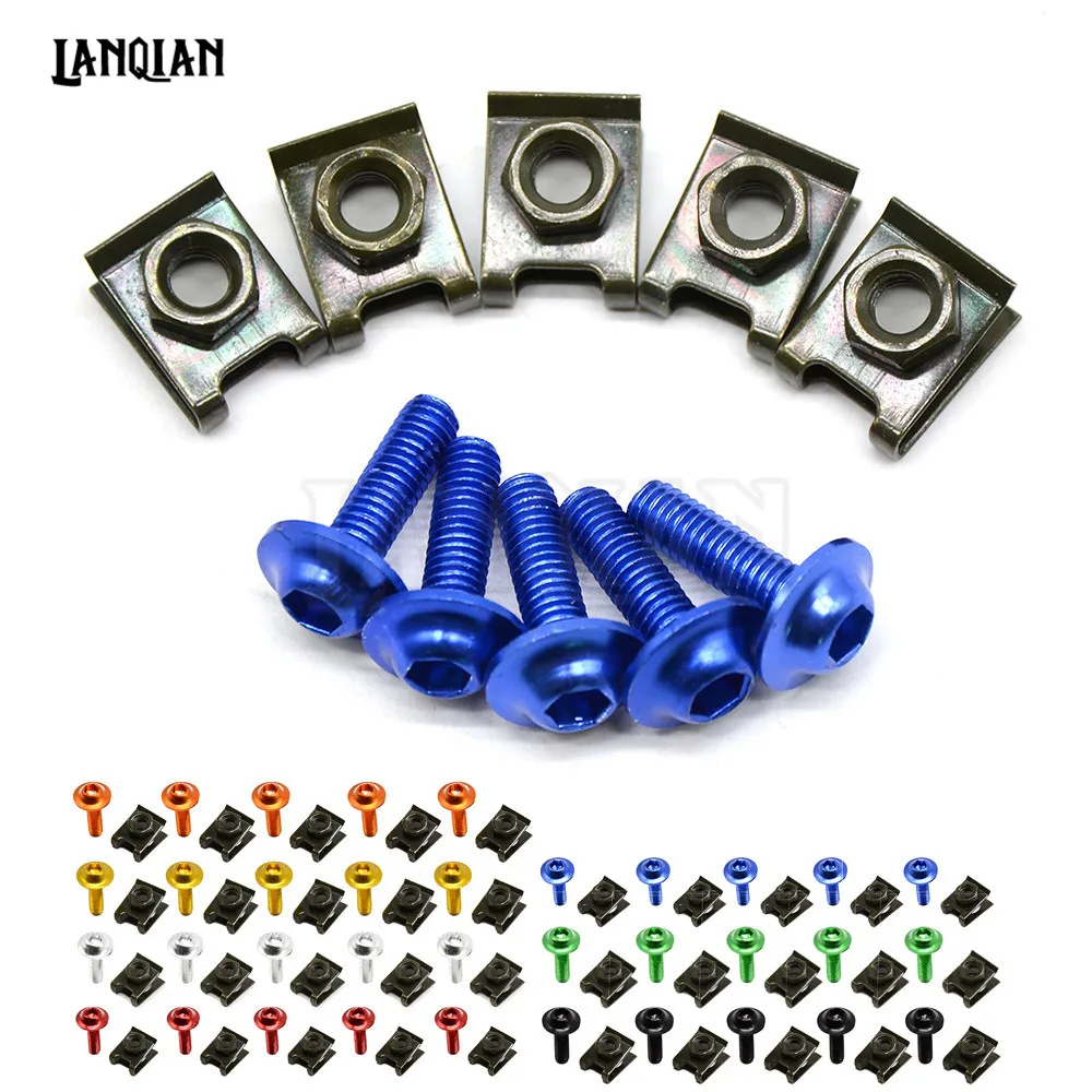 

6mm Motorbike CNC Fairing body work Bolts Screws 5 pcs For yamaha fz6 fazer fz6r fz8/xj6 diversion fz1 fazer mt-/fz-mt-09/sr/fz9