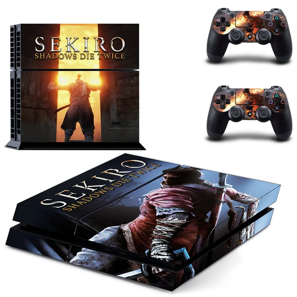 Виниловая наклейка Sekiro Shadow Die Twice для консоли Sony Playstation 4 и 2 контроллера PS4 стикер