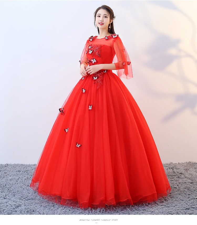 

Hot Freeship Red Butterfly Embroidery Cosplay Ball Gown Medieval Renaissance Gown Cosplay Victoria Dress Marie Belle
