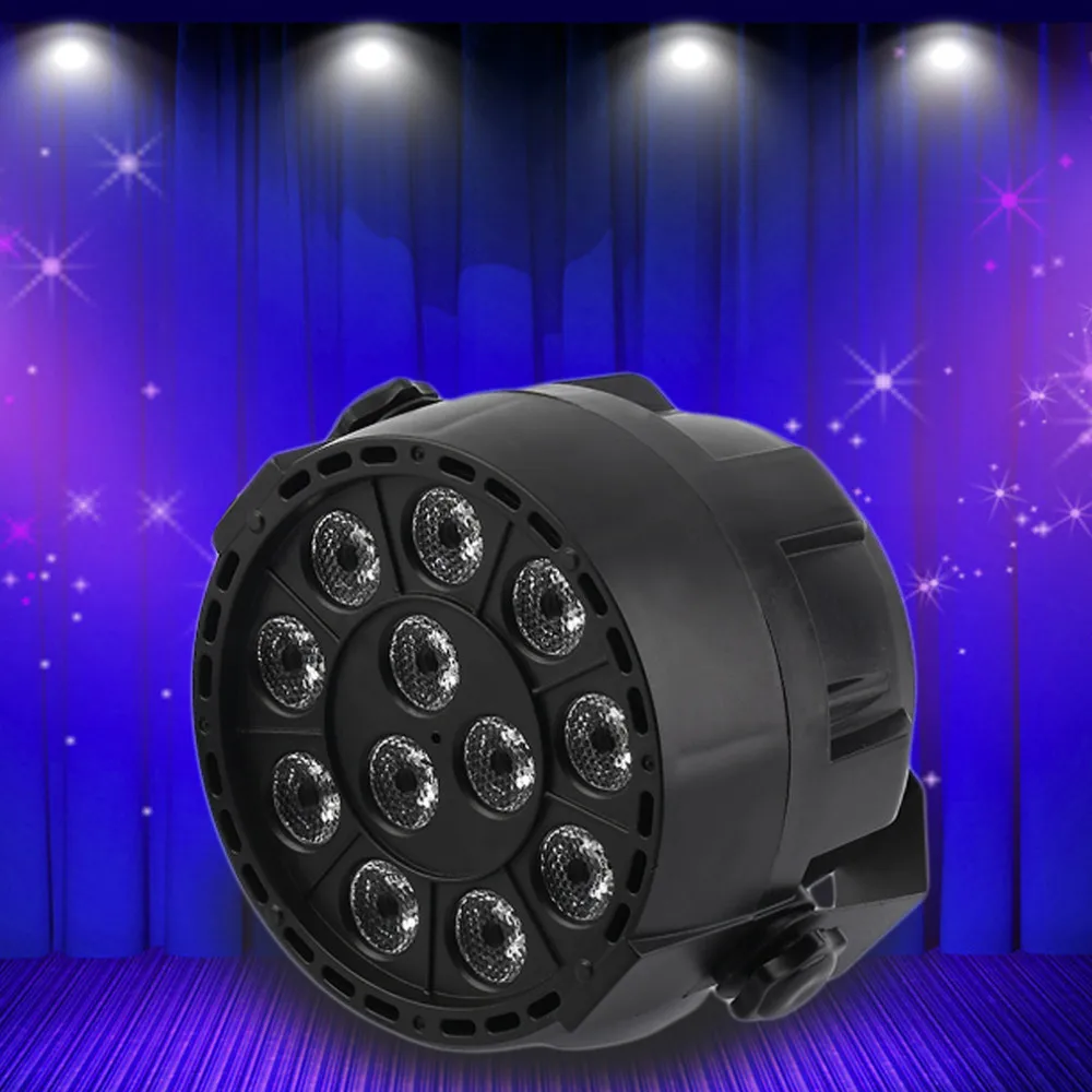 

1pc flat led par stage rgbw 12x1W disco party lights dmx luz Dj effect controller Dj Equipment projector luces discoteca