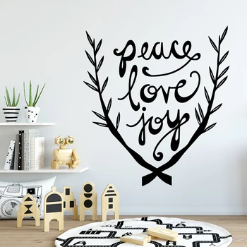 

Hot Peace Love Joy Wall Sticker Art Wallpaper Decor Living Room Bedroom Removable Decoration Wallpaper Decal