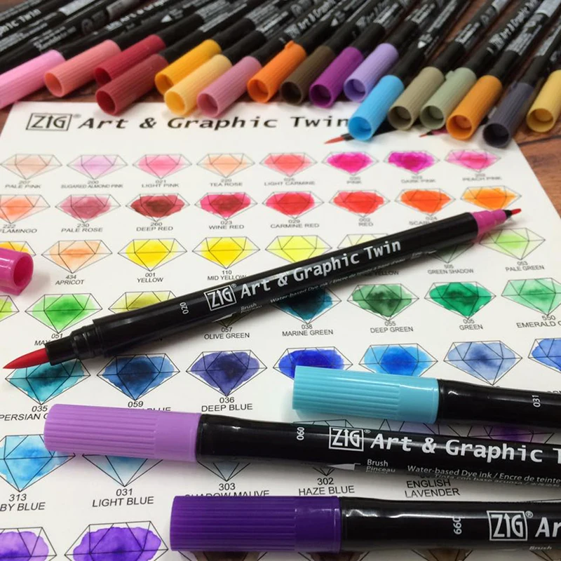 Kuretake ZIG ART & GRAPHIC набор из 80 цветов для дизайна и иллюстрации чернил на водной