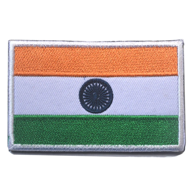 Embroidered India Flag Patches Army Hook & Loop Patch 3D Tactical