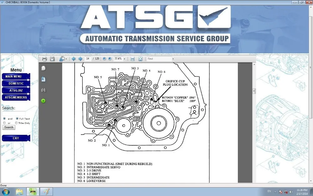 Установка ATSG программное обеспечение для ремонта авто(информация о ремонте группы автоматической трансмиссии
