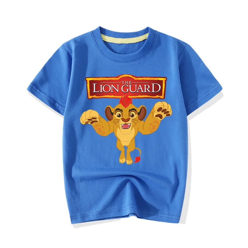 Детские футболки с принтом «Король Лев», летняя одежда с короткими рукавами одежда для мальчиков и девочек ростом от 90 до 160 см Детские футболки, JY020 - Цвет: Blue T-shirt
