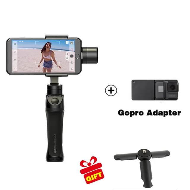 Freevision Vilta-m ручной 3-осевой ручной карданный стабилизатор смартфона для iPhone/Xiaomi/samsung GoPro HERO5 4 3 3+ Xiaoyi - Цвет: with gopro adapter