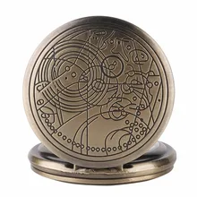 Ретро Бронзовый ожерелье Доктор Кто Кулон карманные часы Полный Охотник Античный Классический Стиль Vintage цепь часы подарки для мужчин часы