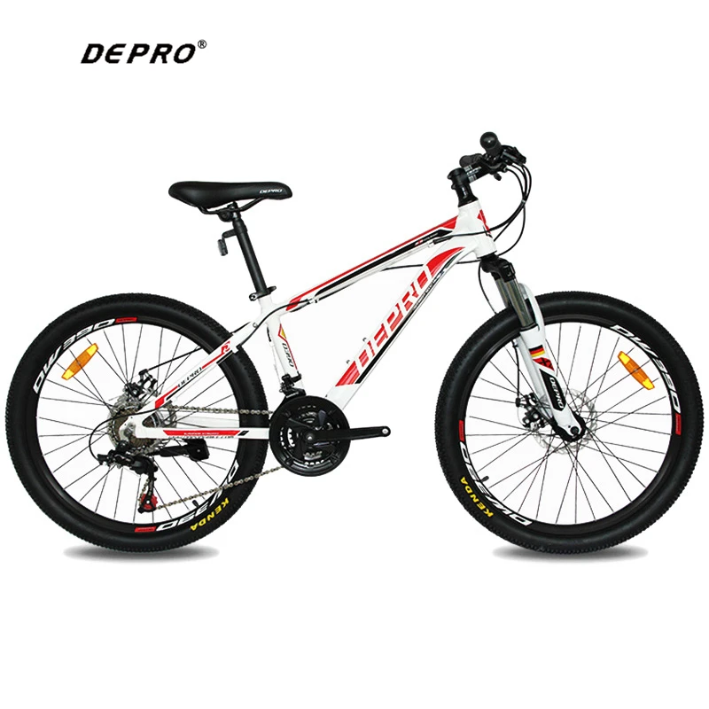 DEPRO 21 Speed 24 Inch 9-13 Y Students Mountain Bikes Brake Gear MTB Professional Double Disc Brake Cycling Bicycle