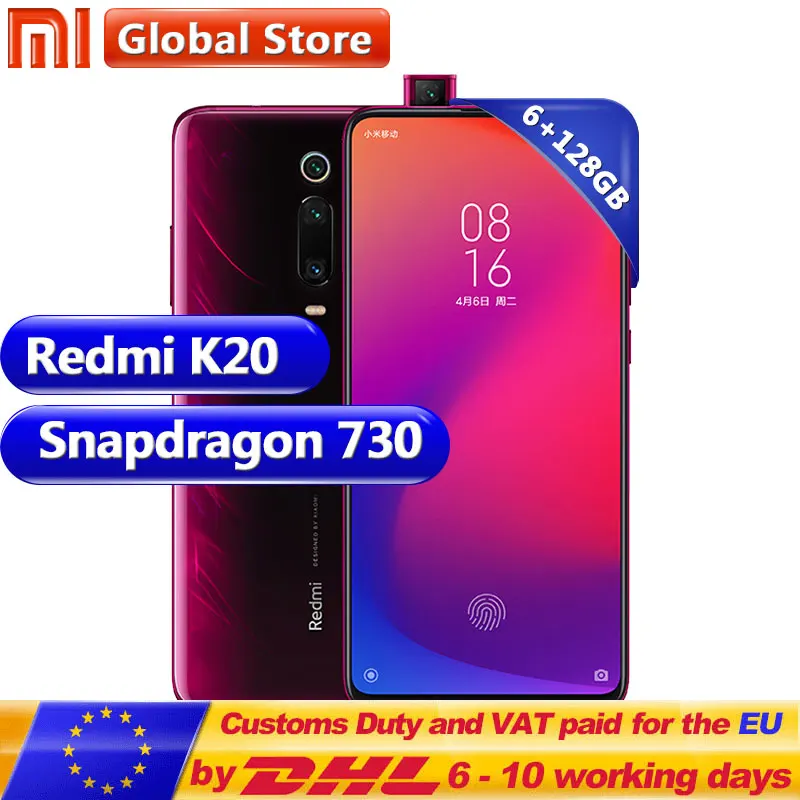 Xiaomi Redmi K20 6GB RAM 128GB Mobilephone Snapdragon 730 48MP Rear Camera Pop-up Front 4000mAh 6.39&quot AMOLED Full Screen | Мобильные