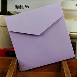 Винтаж многоцветный 11 цветов Размер 127x127 мм обычный свадебные приглашения бумажного конверта декоративная подарочная коробка/110 шт./компл./papel - Цвет: Фиолетовый