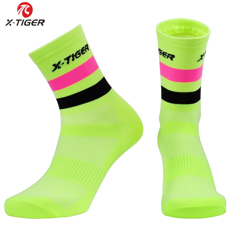 X-TIGER, 4 пар/лот, профессиональные носки для велоспорта для мужчин и женщин, носки для шоссейного велосипеда, для улицы, брендовые, для гонок, велосипеда, компрессионные, спортивные носки