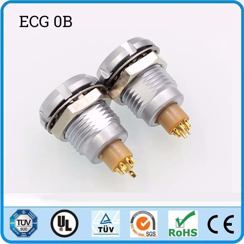 

LEMO Metal Circular Connector ECG 0B 2 3 4 5 6 7 9 Pin Female Socket ECG 0B 302 304 305 306 307 309 Two Nuts with Solder Contact