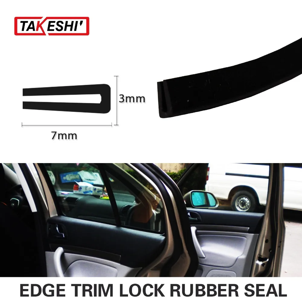 157" 400cm Black 7x3mm U pillar Edge Trim Rubber Seal Strip Car Truck
