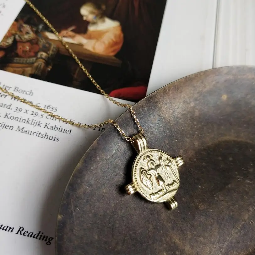 Настоящее 925 пробы, Серебряное римское ожерелье с кулонами в виде монет, винтажное многослойное Чокер-колье, минималистичное богемное колье с диском, ювелирное изделие