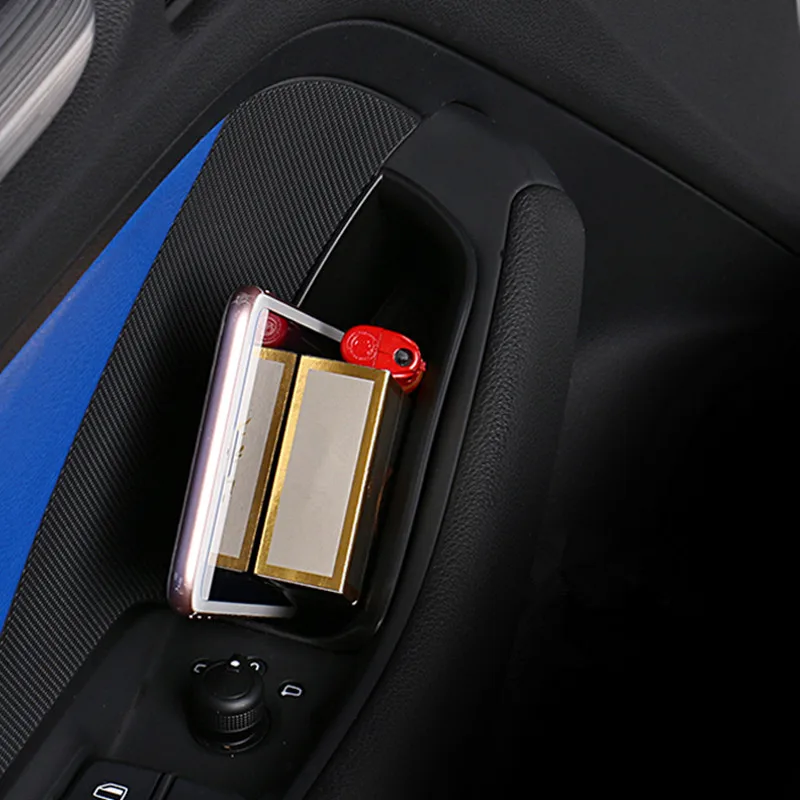 Black Car Door Armrest Storage Box Decoration For Audi A3 8V 2013 2018