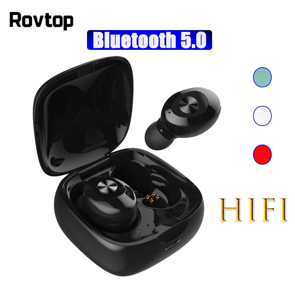 

Rovtop TWS Bluetooth 5.0 Earphone Stereo Wireless Earbus with Mic HIFI Earphones for Phone Sport Headset Gaming Earphones