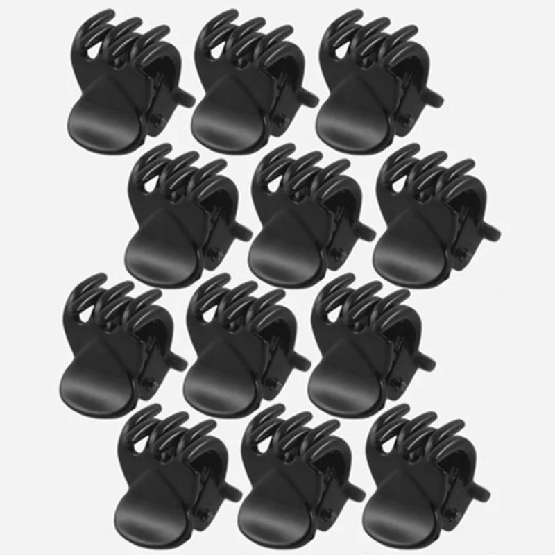 

12PCS/set Black Fashion Women Plastic Hair Claws Mini Girls Hairpins Clamp Hair Accessories Hairgrips Useful Strong Clips