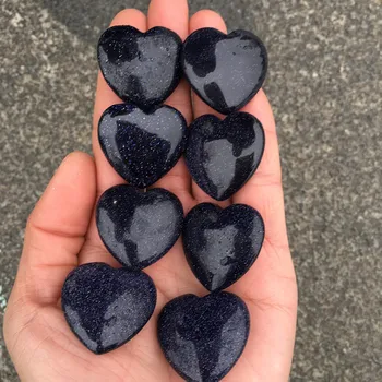 

high quality polished Blue sand heart natural stones and minerals healing crystals gemstones for making jewelry