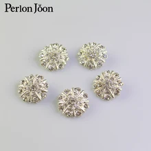 5PCS 20mm high quality clothing button rhinestone button silver metal button for women coat wedding buttons decoration NK010