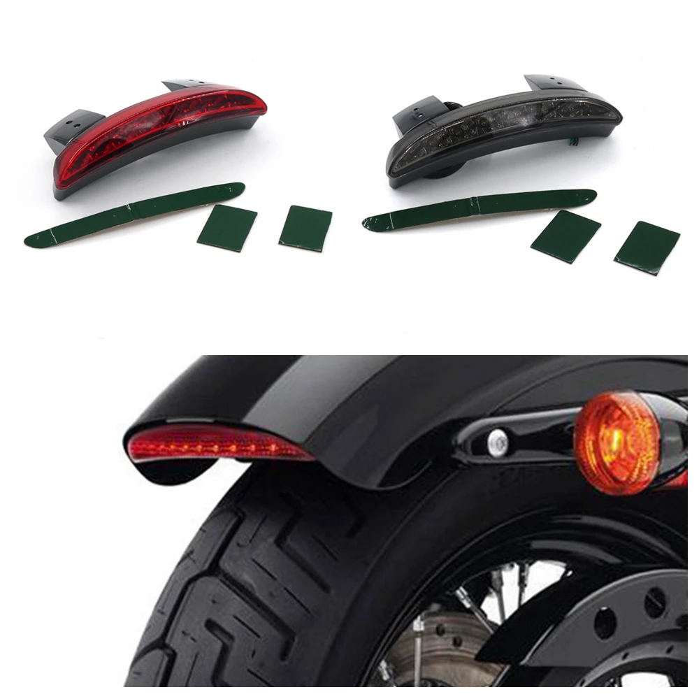 

Eonstime 12V Motorcycle Smoke Red Len Rear Fender Edge 8LED Tail Light for Harley Davidson Iron 883 XL883N XL1200N Chopped