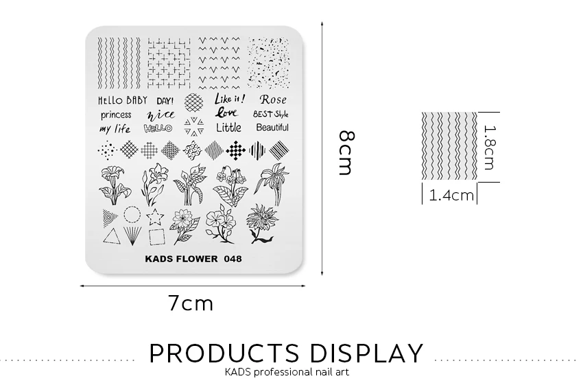 KADS дизайн ногтей шаблоны для стемпинга красоты весенний цветочный дизайн пластины для маникюра штамповки печатные Инструменты Трафарет штамп
