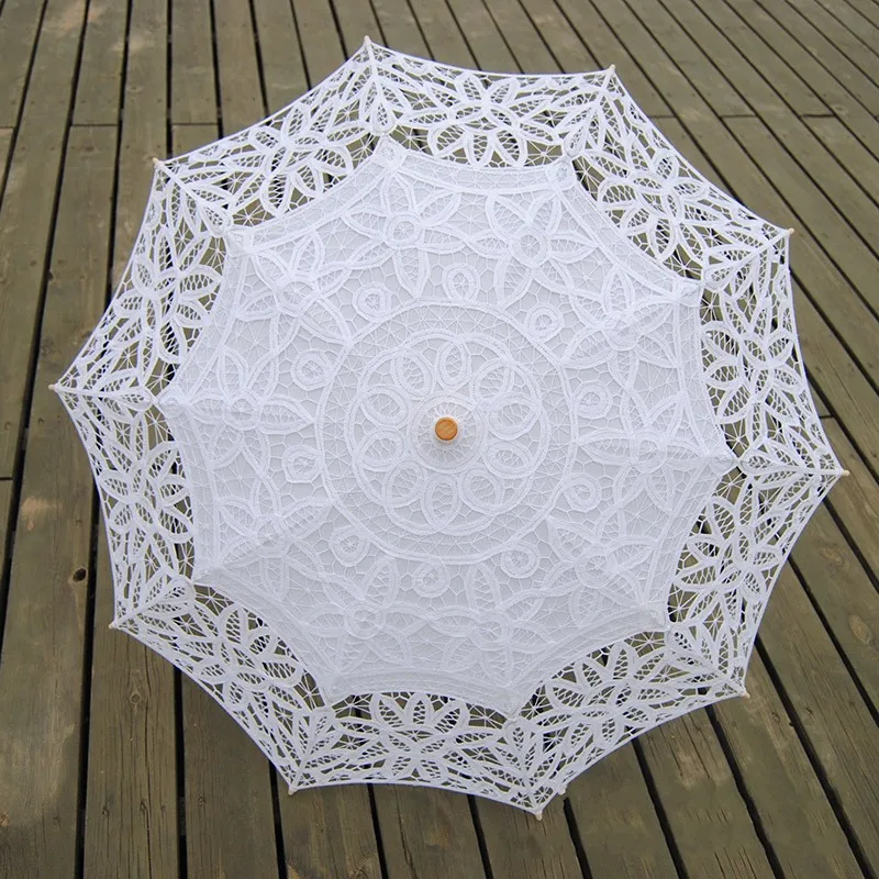 Горячая Распродажа Белый Викторианский зонтик кружевной свадебный для невесты зонтик