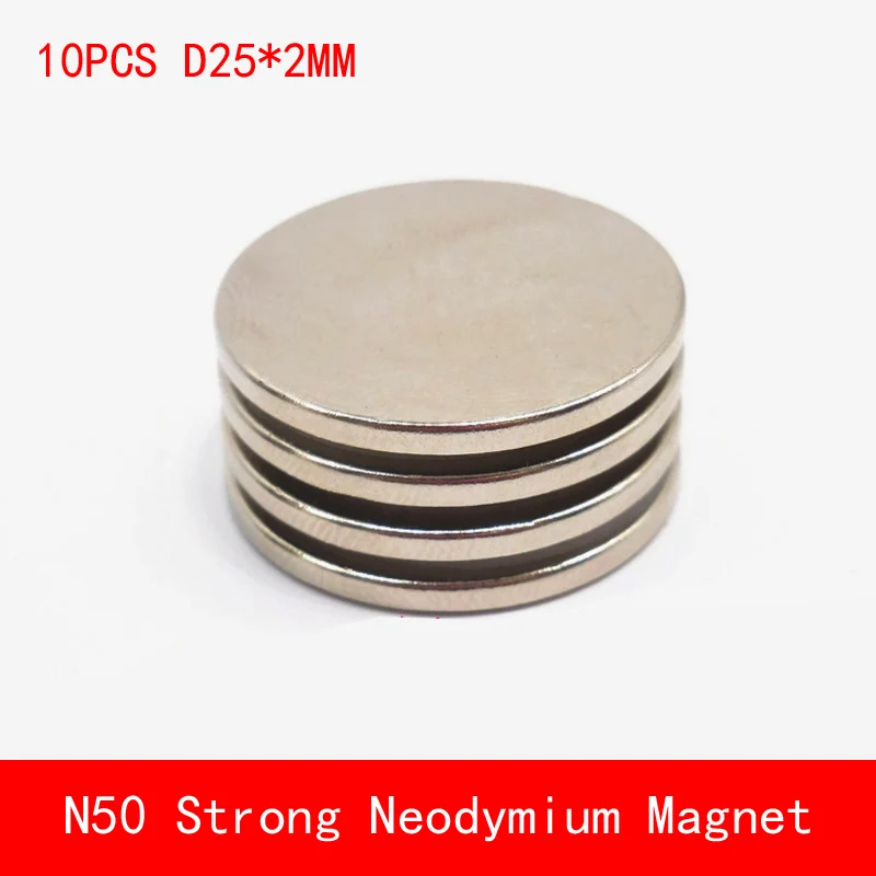 wholesale 10PCS D25*2mm round N50 Strong force rare earth