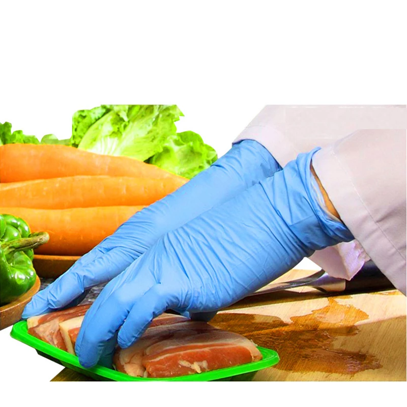 

100pcs Disposable Nitrile Gloves oil-proof Mechanic Gloves Wear-resistant Comfortable gloves labor insurance chemical experiment