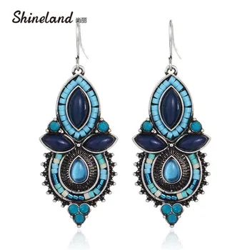 

Shineland 2018 Spring Colors Ethnic Beads Drop Dangle Earrings for Women Pendientes Mujer Vintage Jewelry Women Accessories Gift