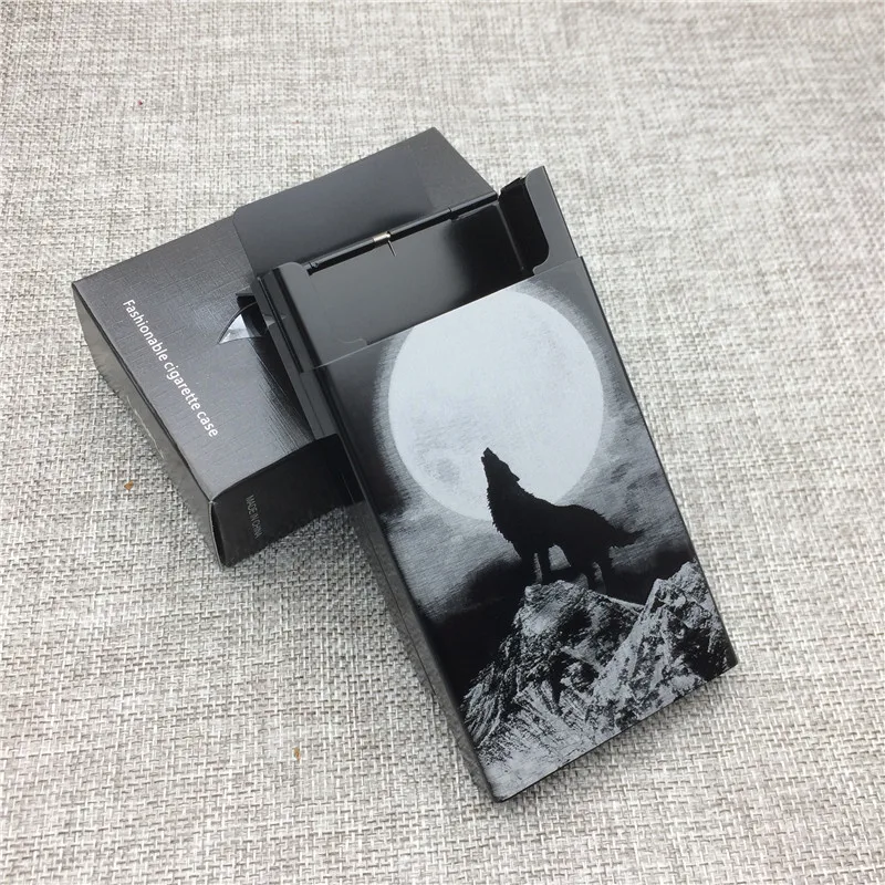 LF013 алюминиевый сплав сигареты чехол лазерная резка Moon King Wolf не выцветает