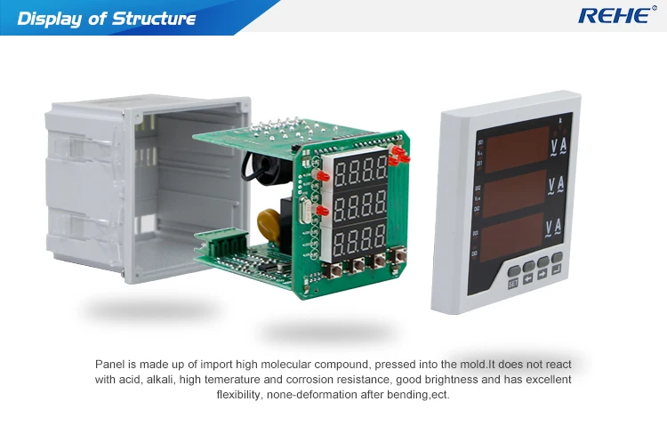 REHE RH-3UIF73 80*80 мм трехфазный цифровой комбинированный измеритель светодиодный