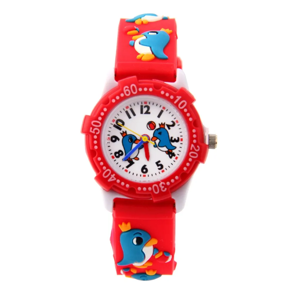 Модные часы 3D часы с пингвином водонепроницаемый пластиковый корпус наручные часы кварцевые женские часы 1 шт